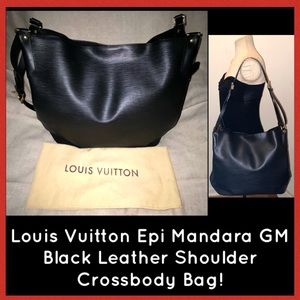 Louis Vuitton LV Epi Mandara GM Black Leather Bag!